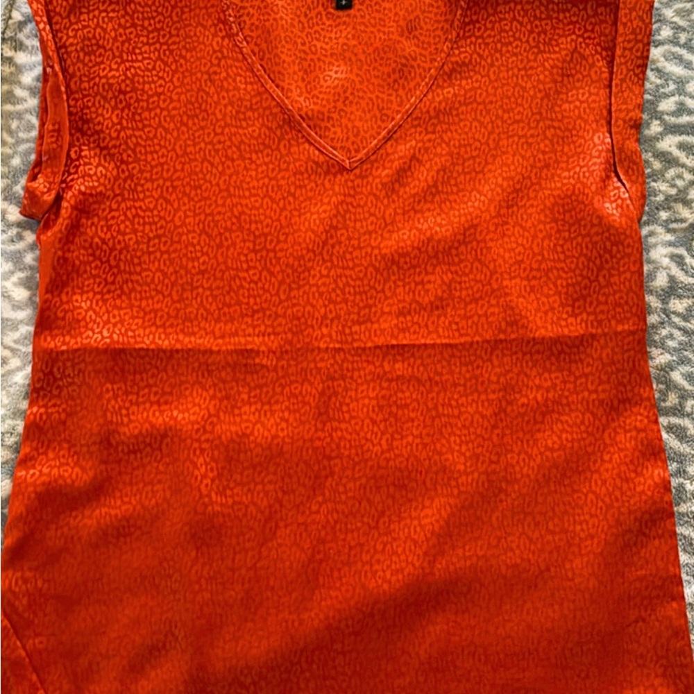 Express Polo Collar Orange Tank Top